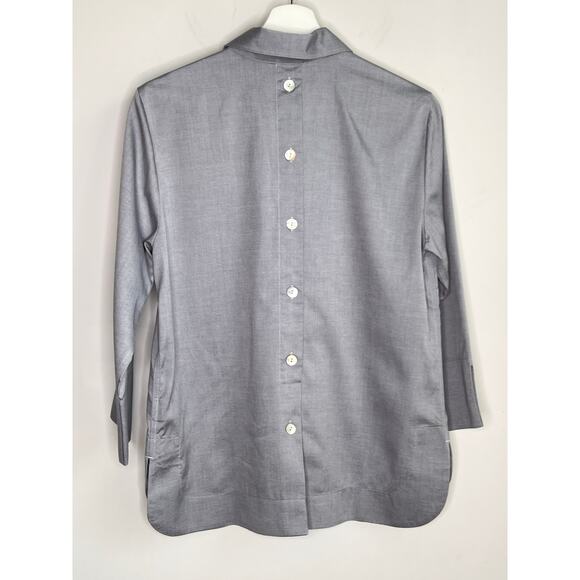 Hinson Wu Aileen Luxe Cotton Button Back Popover Shirt Tahitian Pearl Size 6 NWT - Picture 8 of 12